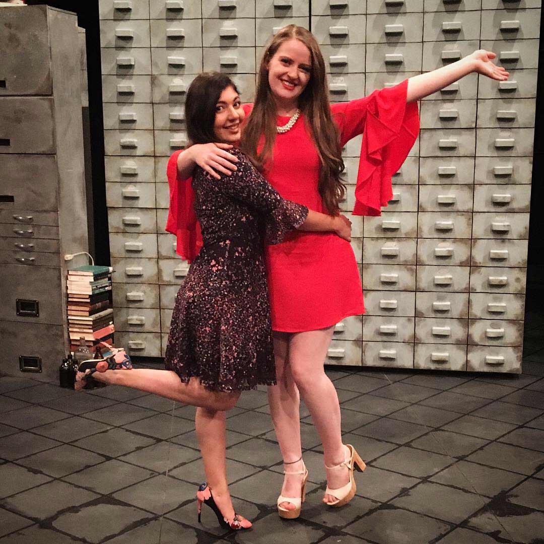 Set designer Mona Farahmand (left) and costume designer Tiana Kralj (right) celebrating a sold out opening night!